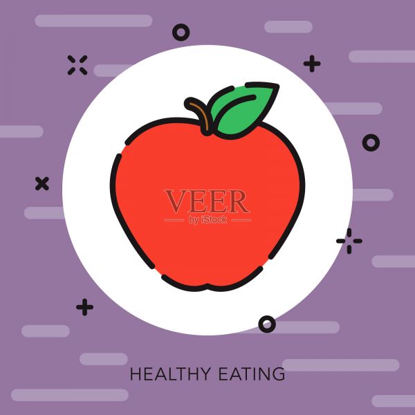 健康饮食开放轮廓健身图标插画图片素材