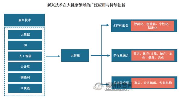 而大健康產(chǎn)業(yè)的快速發(fā)展，一方面將為民眾帶來(lái)更高質(zhì)量的健康服務(wù)，另一方面也將為中國(guó)經(jīng)濟(jì)的可持續(xù)增長(zhǎng)注入強(qiáng)大動(dòng)力，共同繪就我國(guó)現(xiàn)代化的“大健康藍(lán)圖”。展望前景，未來(lái)智能化趨勢(shì)是大健康產(chǎn)業(yè)的一個(gè)重要發(fā)展方向。人工智能、物聯(lián)網(wǎng)+等新技術(shù)為醫(yī)療健康領(lǐng)域帶來(lái)了顯著的變革，顯著提升了診斷治療的智能化水平。特別是在5G時(shí)代的背景下，各種綠色養(yǎng)生設(shè)備實(shí)現(xiàn)了全面智能化，為用戶帶來(lái)了一鍵式操作的高效服務(wù)體驗(yàn)。這些技術(shù)不僅優(yōu)化了醫(yī)療服務(wù)流程，還為患者提供了更加個(gè)性化和精準(zhǔn)的治療方案。