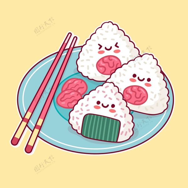健康食品川味美味的日本umeboshionigiri美食食品日本膳食