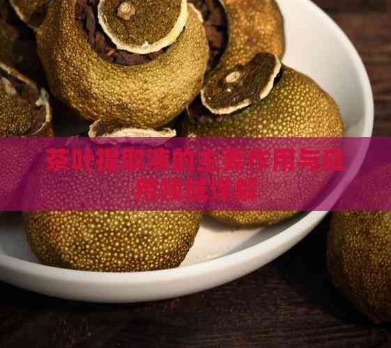 茶葉提取液的主要作用與應(yīng)用領(lǐng)域詳解