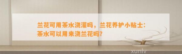 兰花可用茶水浇灌吗，兰花养护小贴士：茶水可以用来浇兰花吗？