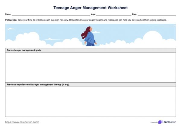 Teenage Anger Management Worksheets