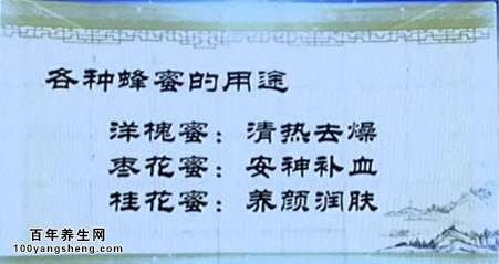 蜂蜜不同功效不同