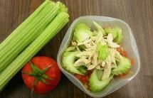 无油低脂简易健康沙拉-番茄碎西芹鸡肉