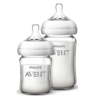 飞利浦 AVENT 新安怡 母婴幼儿童宽口径耐热自然顺畅系列玻璃奶瓶N生儿套装(新) SCF679/53
