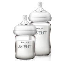 飞利浦 AVENT 新安怡 母婴幼儿童宽口径耐热自然顺畅系列玻璃奶瓶N生儿套装(新) SCF679/53