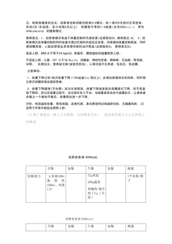 醫(yī)學(xué)營養(yǎng)減重輕斷食膳食方案_第3頁