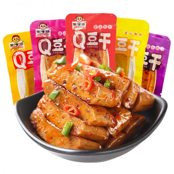 偷嘴猴豆干小零食五香手磨豆腐干辣條小吃休閑美食品小包裝批發(fā)10