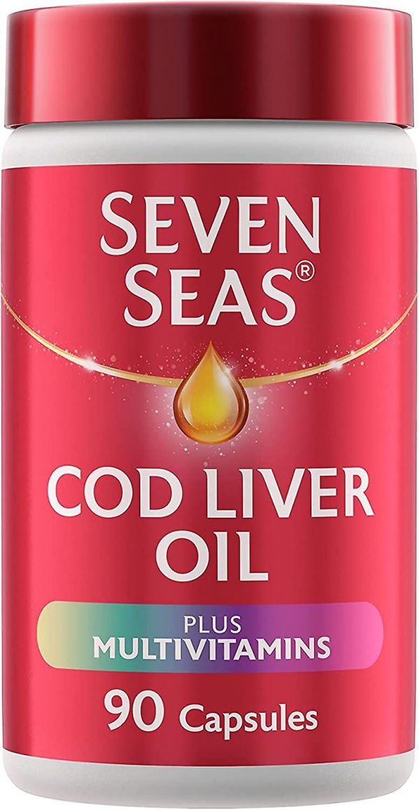 Seven Seas 鳕鱼肝油加多种维生素 Omega-3 鱼油 90 粒
