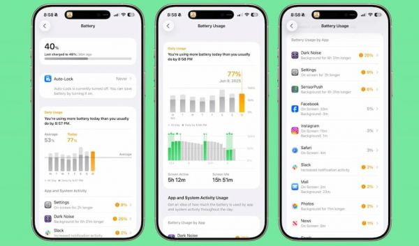 iOS26電池趨勢圖表