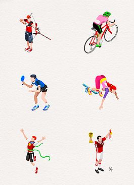 小清新運(yùn)動(dòng)員卡通素材