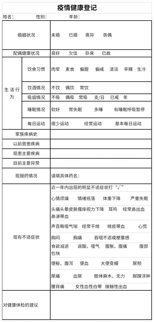 疫情健康登記截圖