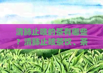 清肺止咳的茶有哪些？清肺止咳茶飲、茶品及藥材推薦