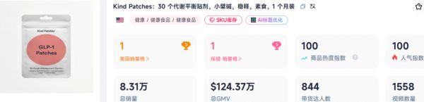 25天狂銷907萬！中國瘦身貼橫掃美國市場 TikTok一條4秒視頻帶貨1萬單