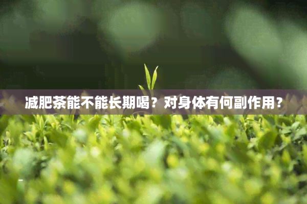 減肥茶能不能長期喝？對身體有何副作用？