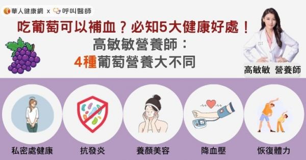 葡萄補(bǔ)血、助減重！黑、紫、紅、綠葡萄不同顏色，功效大不同