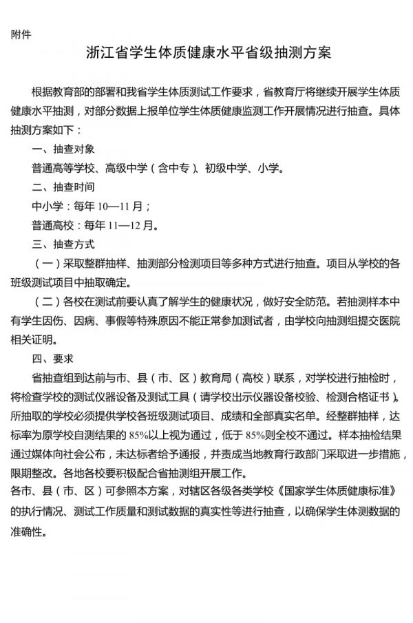 浙江省學(xué)生體質(zhì)健康水平省級(jí)抽測方案_第1頁
