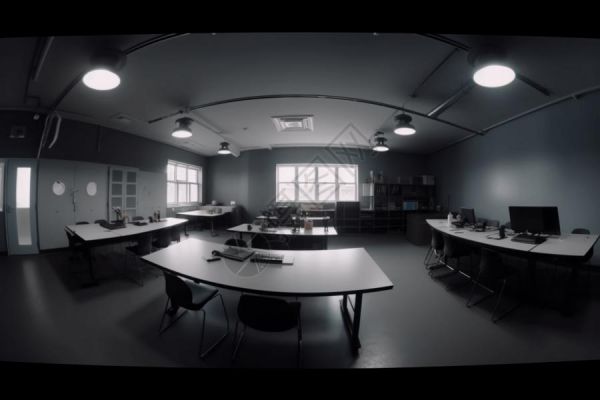 360度扫描仪背景教室的3D全景设计图设计图片