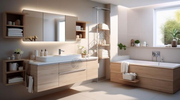 360全景实景场景浴室场景背景