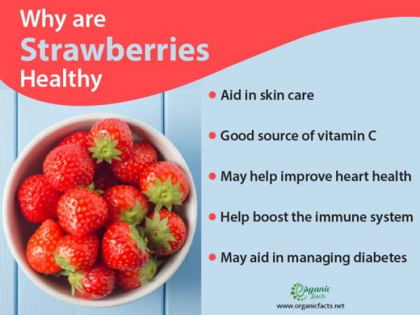 Health benefits of strawberries infographic