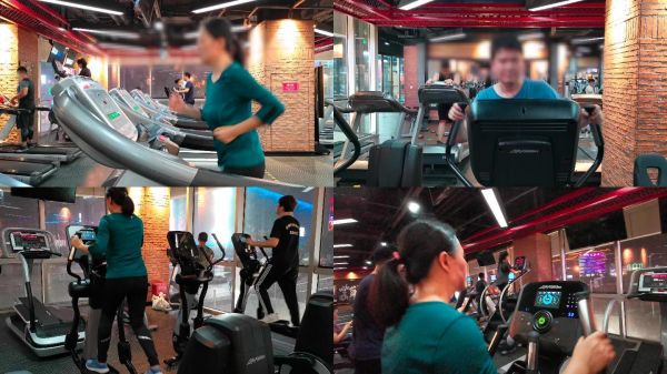 4K健身房跑步运动锻炼身体女生健身塑形
