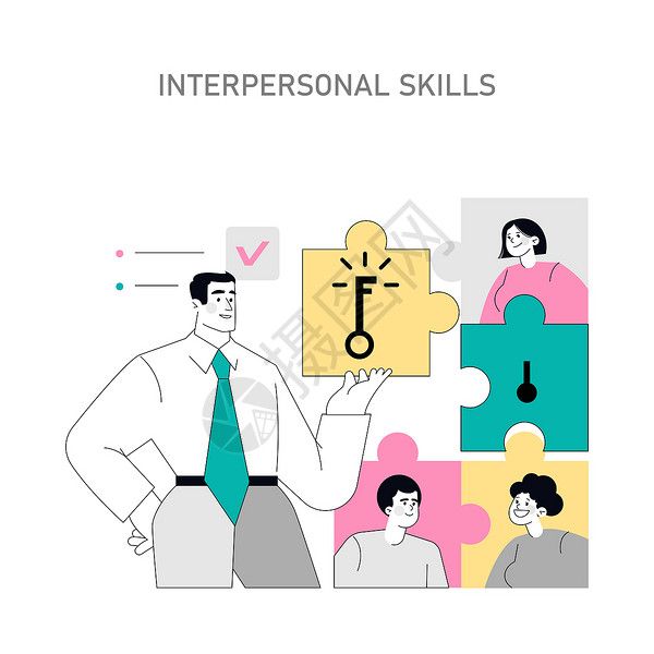 软技能平面矢量插图高清图片
