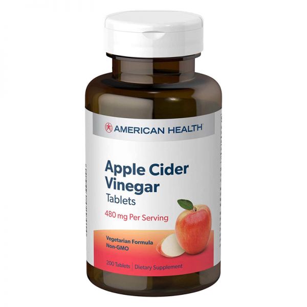 CLEARANCE! American Health Apple Cider Vinegar 480 mg- 200 Tablets, BEST BY 06/2026 - DailyVita