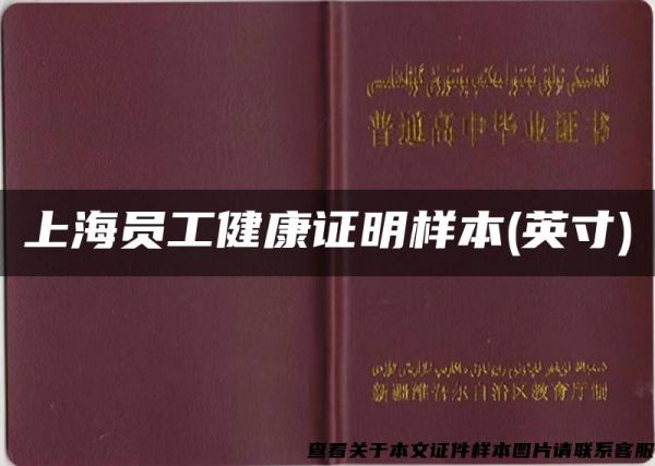 上海员工健康证明样本(英寸)