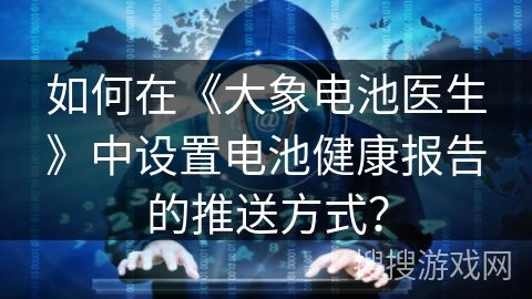 如何在《大象电池医生》中设置电池健康报告的推送方式？