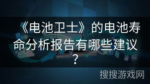 《电池卫士》的电池寿命分析报告有哪些建议？