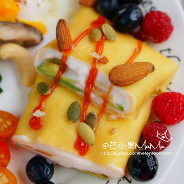 低脂全麦牛油果香蕉酸奶班戟的做法