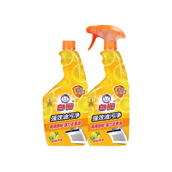 白猫油污净油烟机清洗剂厨房去油强力清洁剂两瓶油污净