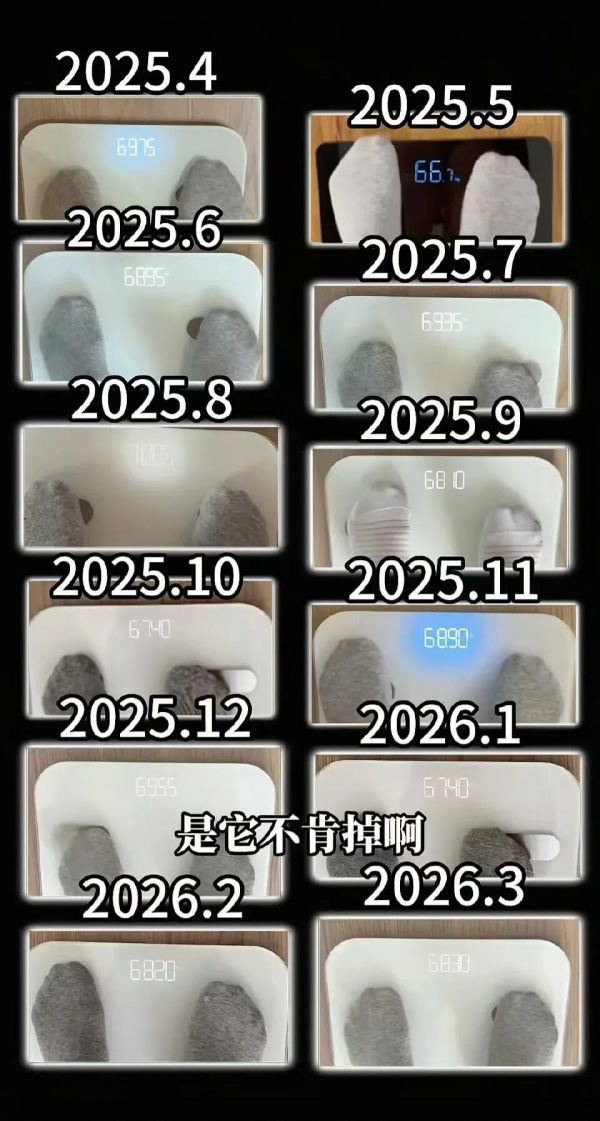 颜如晶记录自己一年来的体重