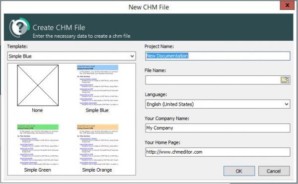 新 CHM 项目属性对话框