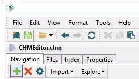 CHM Editor 工具栏中的添加主题按钮