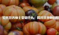 公共营养师主要做什么：揭开营养师的职业面纱