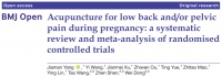 BMJ子刊：针灸可以缓解怀孕期间的腰痛和骨盆疼痛