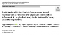 Int J Ment Health Addiction：社交媒體成癮預(yù)示著丹麥的心理健康受損以及感知和客觀的社會(huì)孤立@MedSci