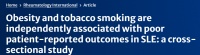 Rheumatol Int: 肥胖和吸烟对系统性红斑狼疮患者健康相关生活质量的影响@MedSci