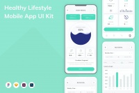 健康生活方式App应用程序UI设计模板套件 Healthy Lifestyle Mobile App UI Kit