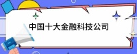 中国十大金融科技公司