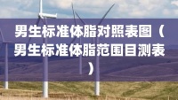 男生標(biāo)準(zhǔn)體脂對(duì)照表圖（男生標(biāo)準(zhǔn)體脂范圍目測(cè)表）