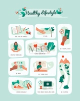 健康生活方式和自我护理信息图表图片