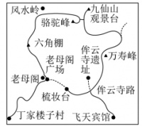 近年来，登山步行成为越来越多的人的健康习惯．如图为某地生态公园的登山步行道线路图，从图中可以看出，从丁家楼子村到目的地九仙山观景台可以选择不同的路线，小王和小张