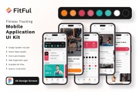 健身追踪相关移动APP UI KIT素材包 – 简单设计