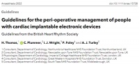 【麻海新知】心臟植入式電子設(shè)備患者圍手術(shù)期管理指南（英國心律學(xué)會(huì)）