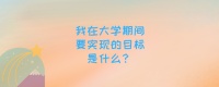 大学期间要实现的目标是什么？