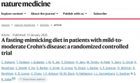 《自然·医学》：模拟禁食饮食稳定肠道！临床试验显示，轻至中度克罗恩病患者接受3个周期干预后，约65%达到临床缓解，炎症标志物等均改善