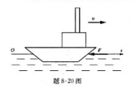 重为P=2000N的小船以速度1.5m/s沿直线运动,如题8