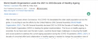 世界卫生组织引领 2021 至 2030 年健康老龄化十年